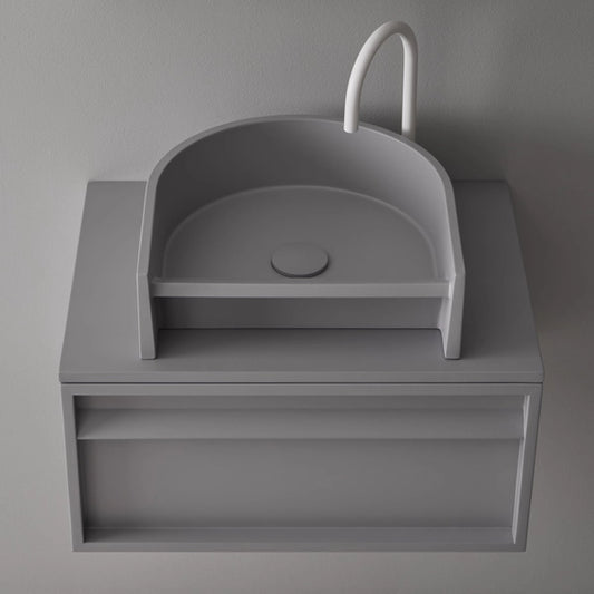 Aufsatzwaschbecken Mineralguss Stone Laros, Oval, 39,5 x 40 cm, Höhe 12,5 cm – Elegant und Funktional