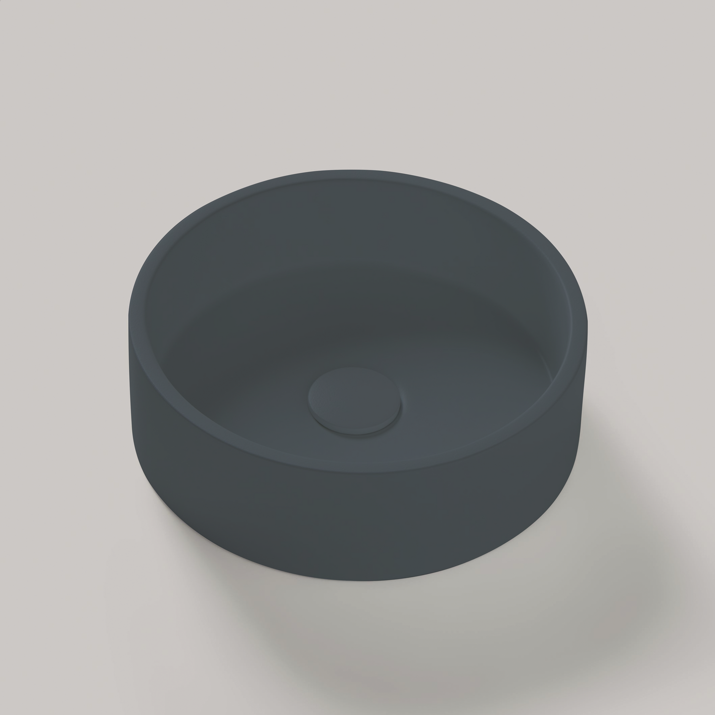 Aufsatzwaschbecken Mineralguss Stone Lunos, Rund, Ø 37,5 cm, Höhe 10 cm – Zeitloses Design und Funktionalität