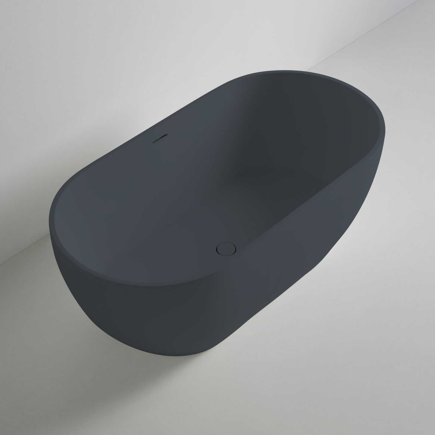 Freistehende Mineralguss Badewanne Luma Grau RAL 7015 – Modernes Design und Langlebigkeit