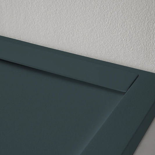 Mineralguss Duschwanne Stone Kali Anthrazit – Seitlicher Verdeckter Ablauf – Rutschfest und Langlebig