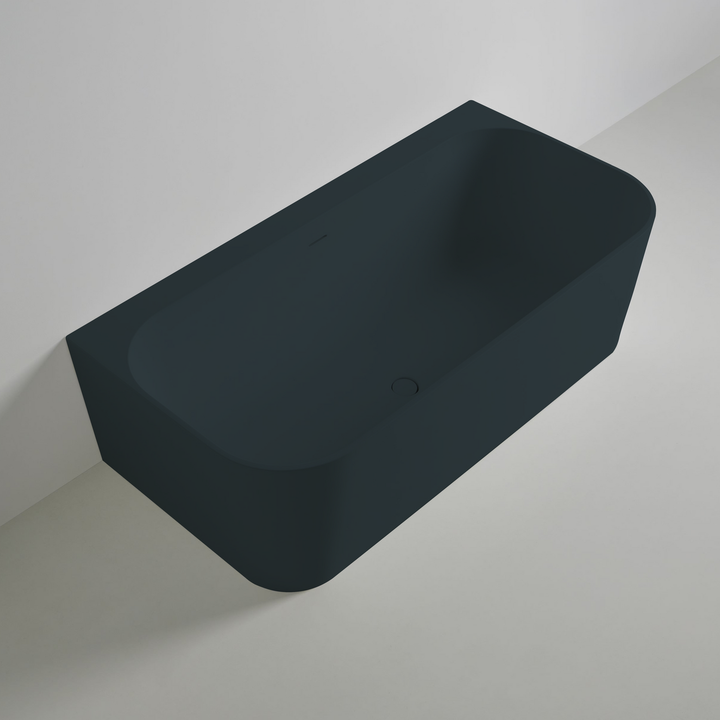 Wandmontierte Mineralguss Badewanne Eos Anthrazit – 167 x 86 x 50 cm – Modernes Design und Langlebigkeit