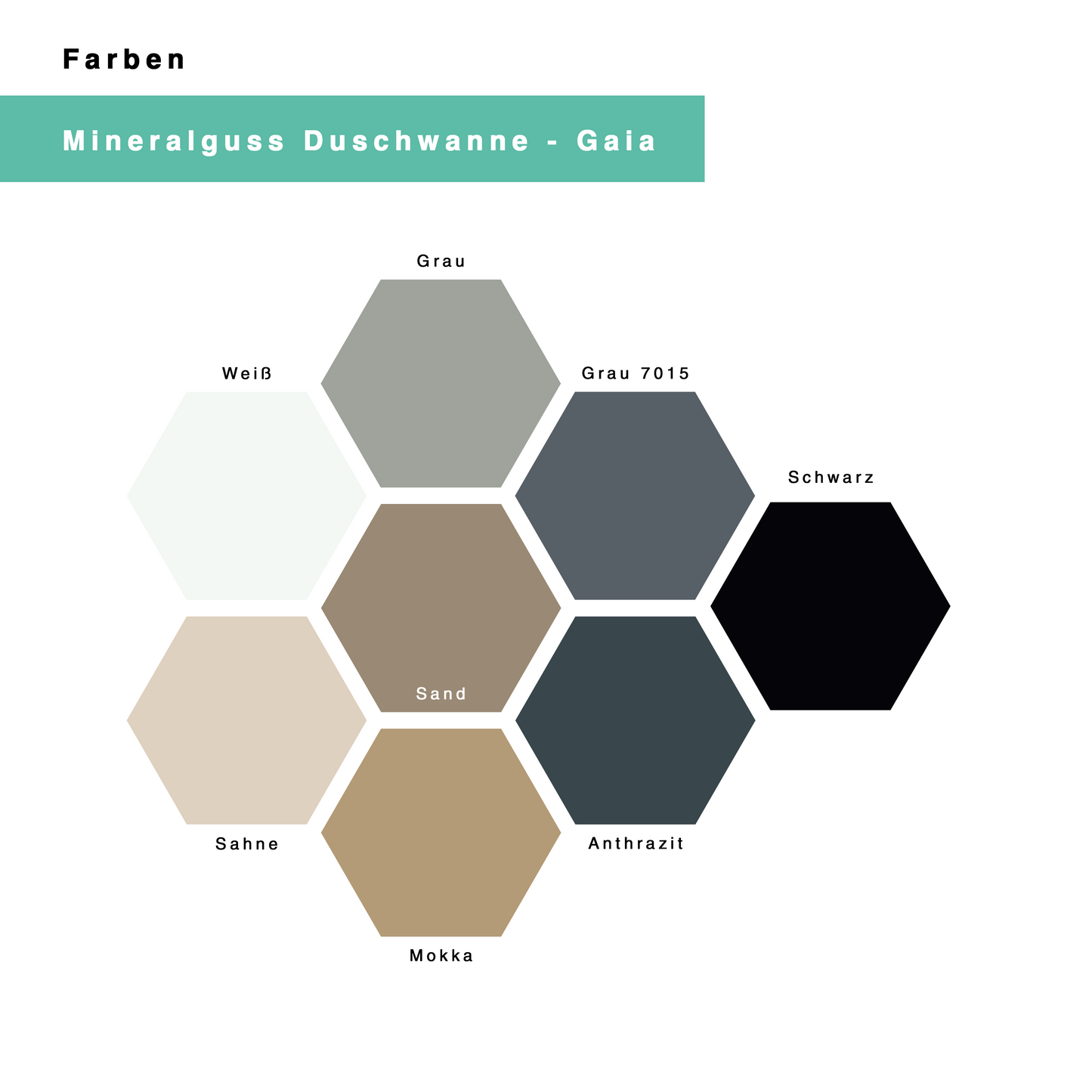 Mineralguss Duschwanne Stone Gaia Weiß – Mittiger Ablauf – Rutschfest und Langlebig