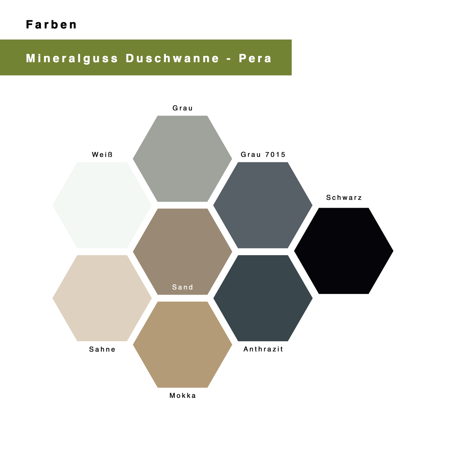 Mineralguss Duschwanne Stone Pera Weiß – Eckiger Verdeckter Ablauf – Rutschfest und Langlebig
