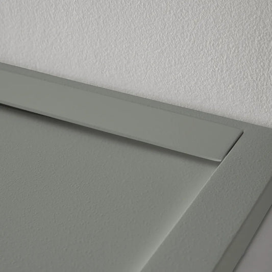 Mineralguss Duschwanne Stone Kali Grau – Seitlicher Verdeckter Ablauf – Rutschfest und Langlebig