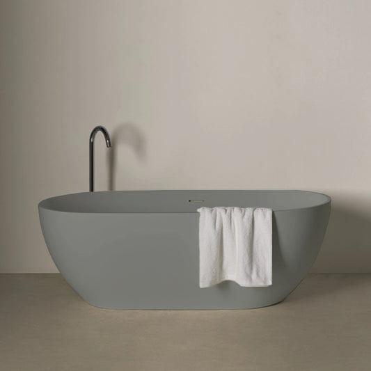 Freistehende Mineralguss Badewanne Luma Grau – Modernes Design und Langlebigkeit