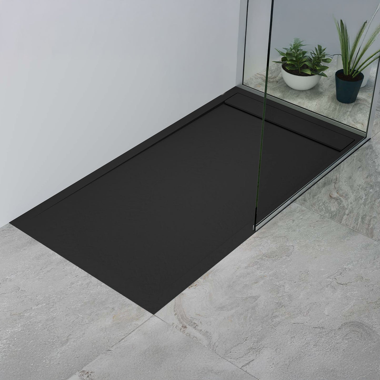 Mineralguss Duschwanne Arena Luxe Kollektion – Frontaler Ablauf – Rutschfest und Langlebig