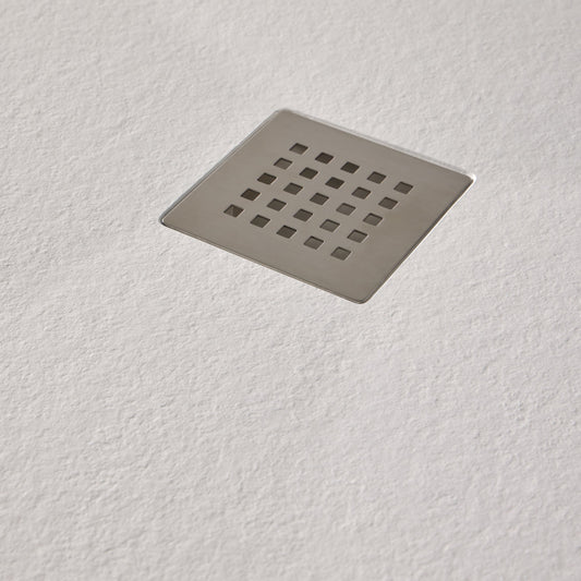 Mineralguss Duschwanne Stone Arko Weiß mittiger Ablauf Nahaufnahme