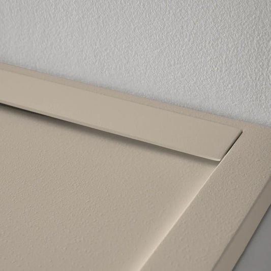 Mineralguss Duschwanne Stone Kali Sahne – Seitlicher Verdeckter Ablauf – Rutschfest und Langlebig