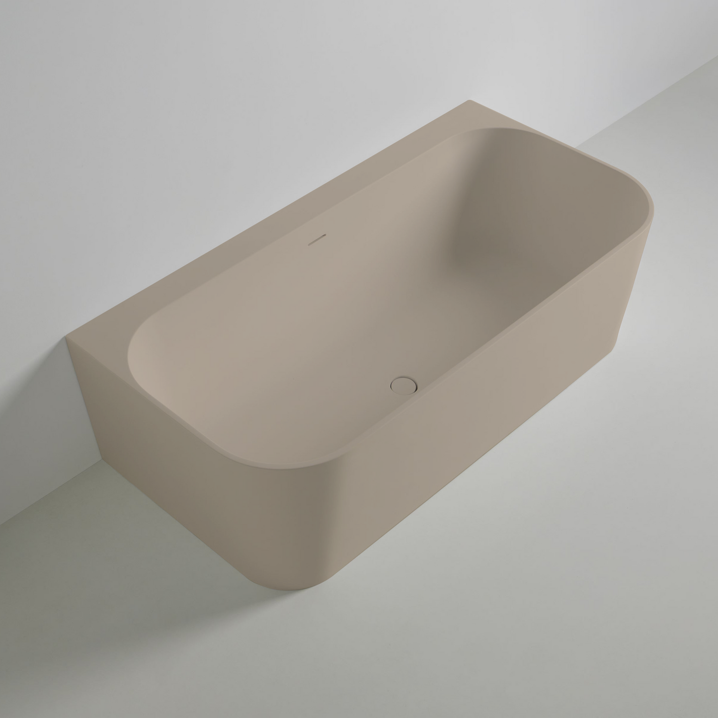 Wandmontierte Mineralguss Badewanne Eos Sahne – 167 x 86 x 50 cm – Modernes Design und Langlebigkeit