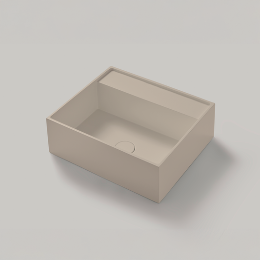 Aufsatzwaschbecken Mineralguss Stone Aris, Rechteckig, 56 x 47 cm, Höhe 18 cm – Stilvoll und Funktional