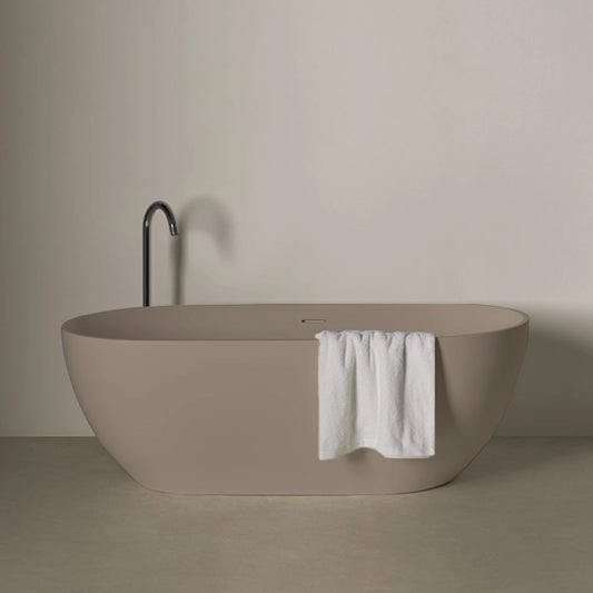 Freistehende Mineralguss Badewanne Luma Sand – Modernes Design und Langlebigkeit