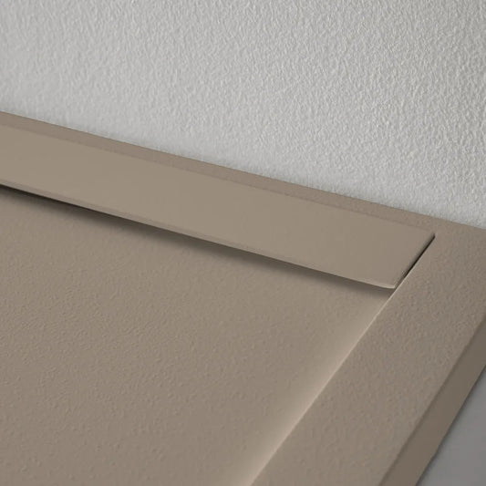 Mineralguss Duschwanne Stone Kali Sand – Seitlicher Verdeckter Ablauf – Rutschfest und Langlebig