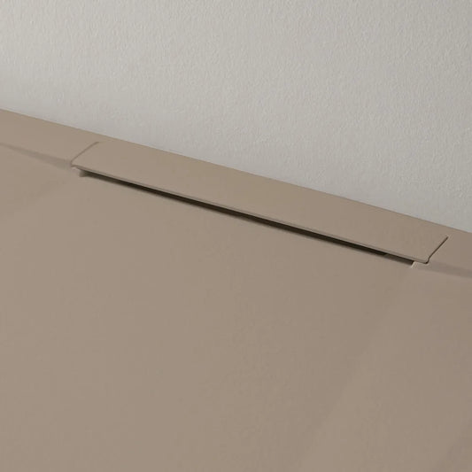 Mineralguss Duschwanne Stone Vera Sand – Frontaler Verdeckter Ablauf – Rutschfest und Langlebig