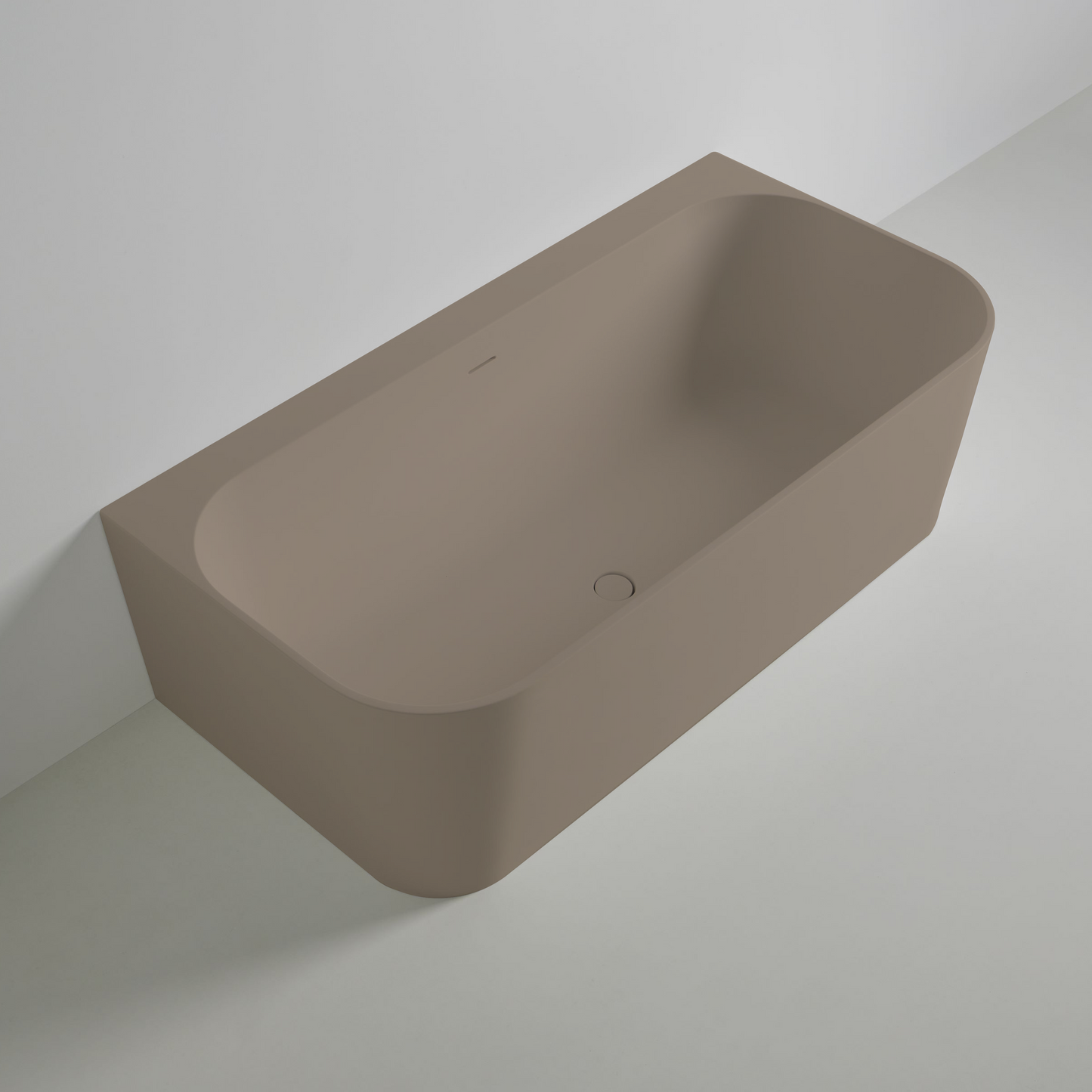 Wandmontierte Mineralguss Badewanne Eos Sand – 167 x 86 x 50 cm – Modernes Design und Langlebigkeit