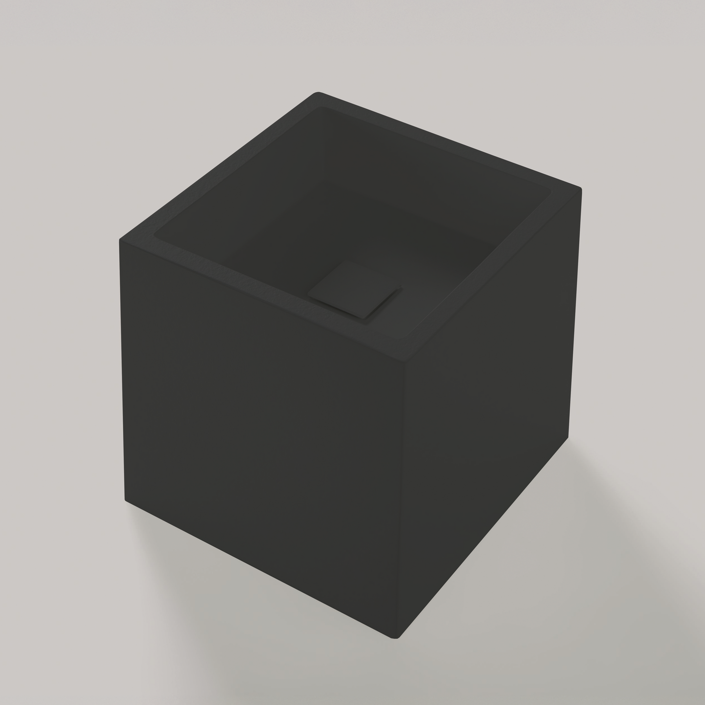 Freistehendes Waschbecken Mineralguss Stone Rho, Quadratisch, 40 x 40 cm, Höhe 40 cm – Modern und Elegant