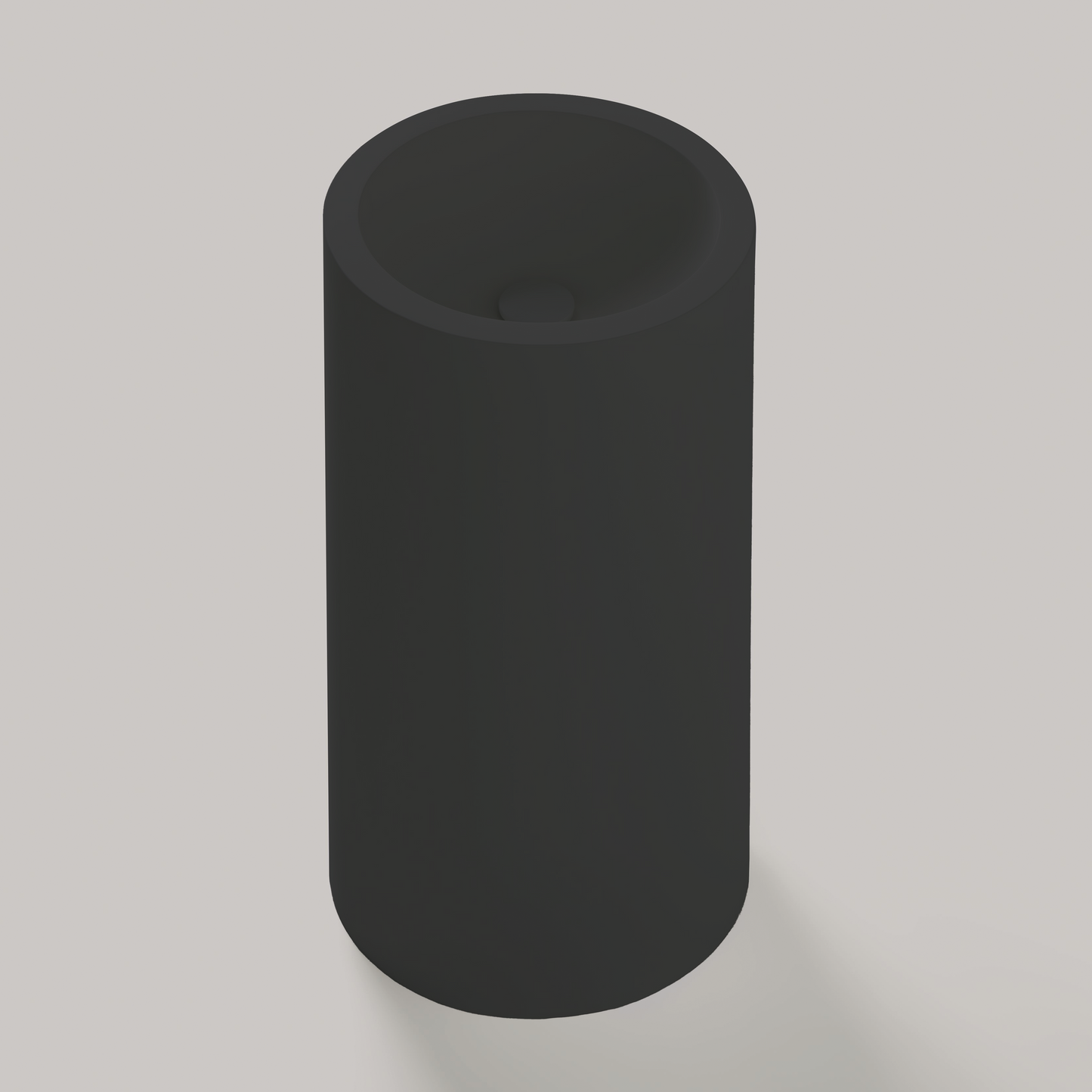 Freistehendes Waschbecken Mineralguss Stone Miron, Rund, Ø 42 cm, Höhe 90 cm – Elegant und Funktional