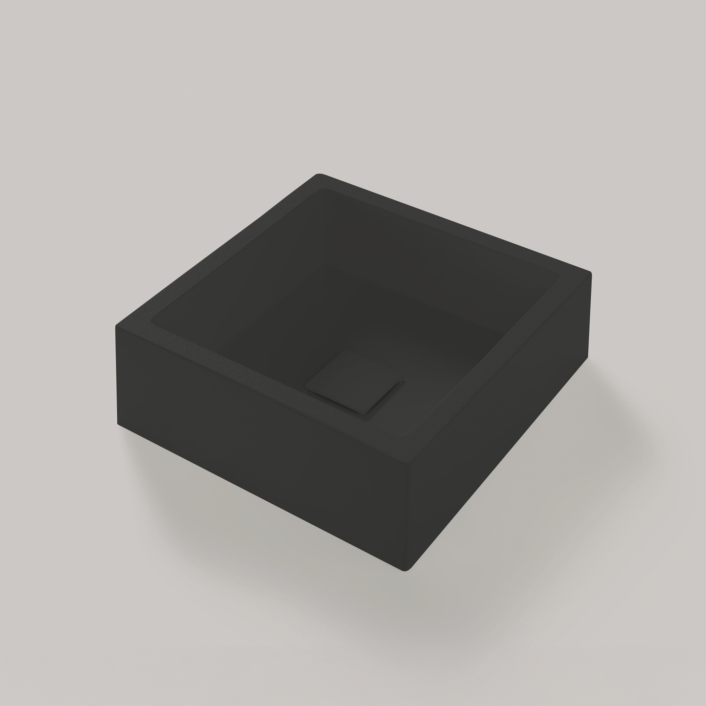 Aufsatzwaschbecken Mineralguss Stone Lysar, Quadratisch, 40 x 40 cm, Höhe 13 cm – Modern und Kompakt