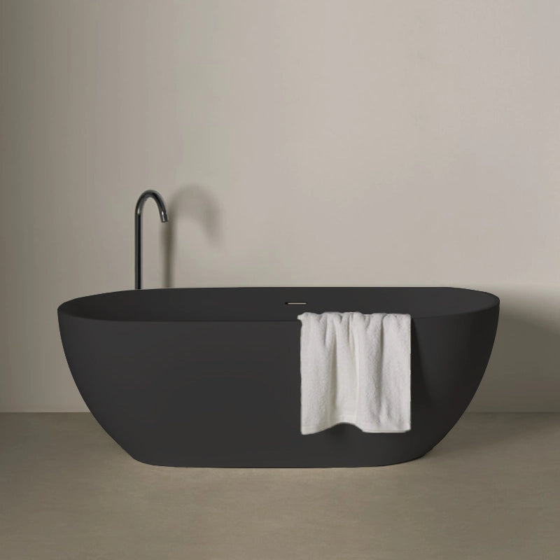 Freistehende Mineralguss Badewanne Luma Schwarz – Modernes Design und Langlebigkeit