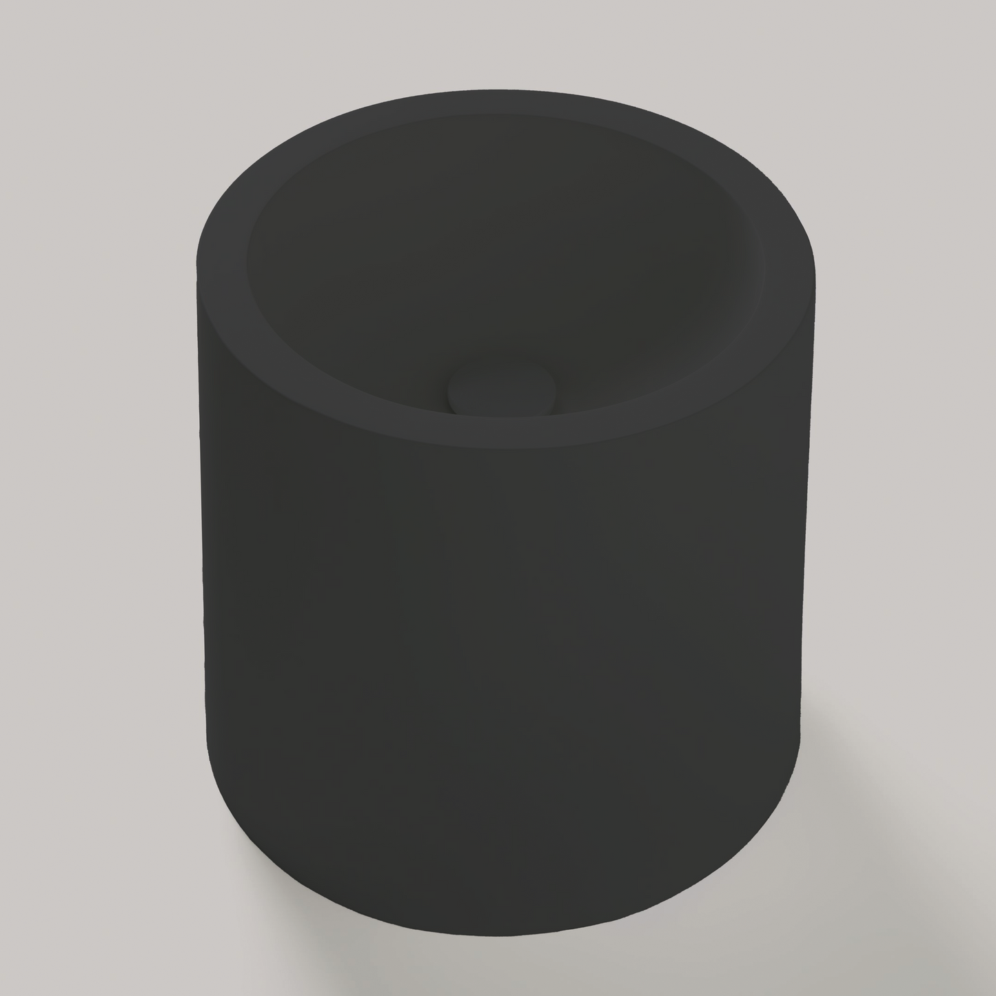 Freistehendes Waschbecken Mineralguss Stone Lys, Rund, Ø 42 cm, Höhe 40 cm – Modern und Funktional