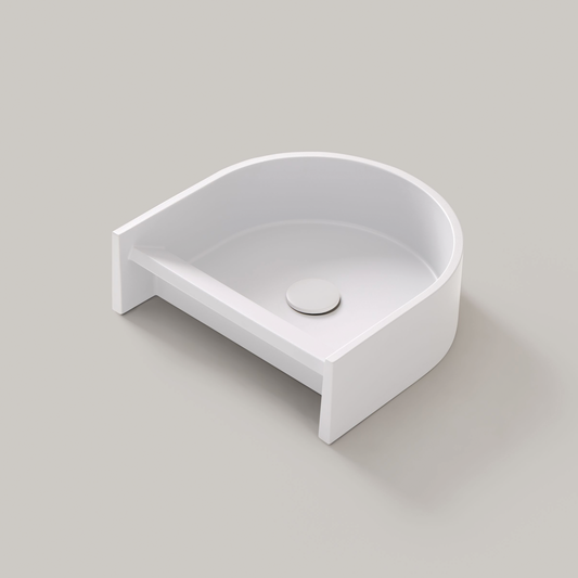 Aufsatzwaschbecken Mineralguss Stone Laros, Oval, 39,5 x 40 cm, Höhe 12,5 cm – Elegant und Funktional