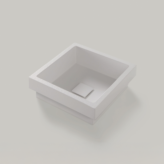 Einbauwaschbecken Mineralguss Stone Sira, Quadratisch, 40 x 40 cm, Höhe 13 cm – Kompakt und Elegant
