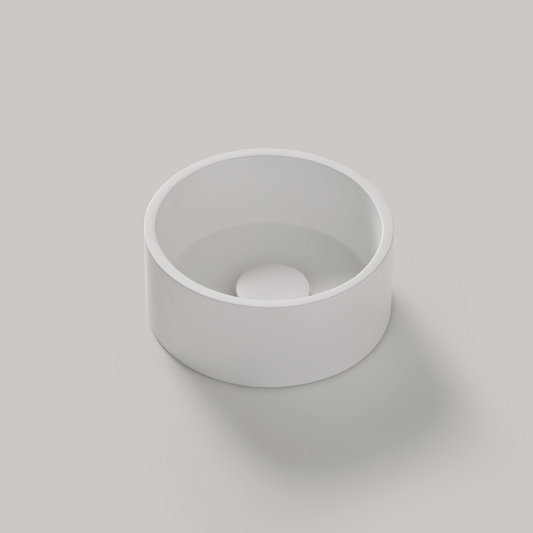 Aufsatzwaschbecken Mineralguss Stone Sila, Rund, Ø 25 cm, Höhe 10 cm – Kompakt und Elegant