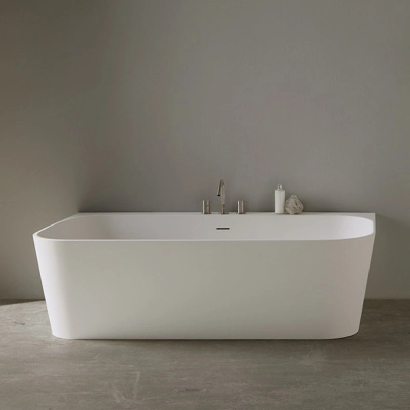 Wandmontierte Mineralguss Badewanne Eos Weiß – 167 x 86 x 50 cm – Modernes Design und Langlebigkeit