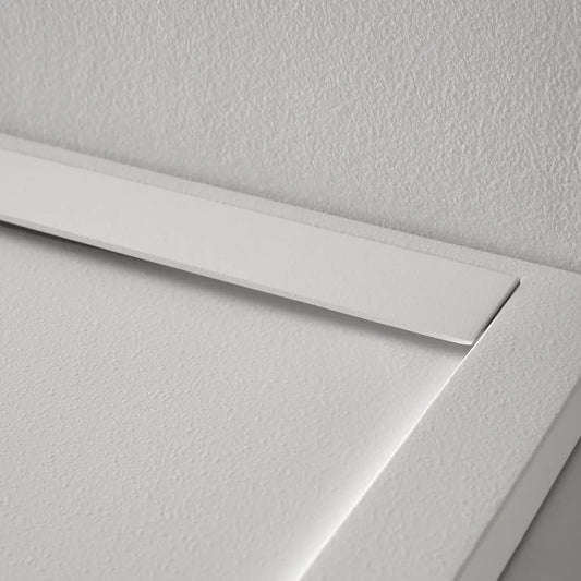 Mineralguss Duschwanne Stone Kali Weiß – Seitlicher Verdeckter Ablauf – Rutschfest und Langlebig