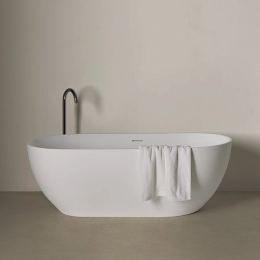 Freistehende Mineralguss Badewanne Luma Weiß – Modernes Design und Langlebigkeit