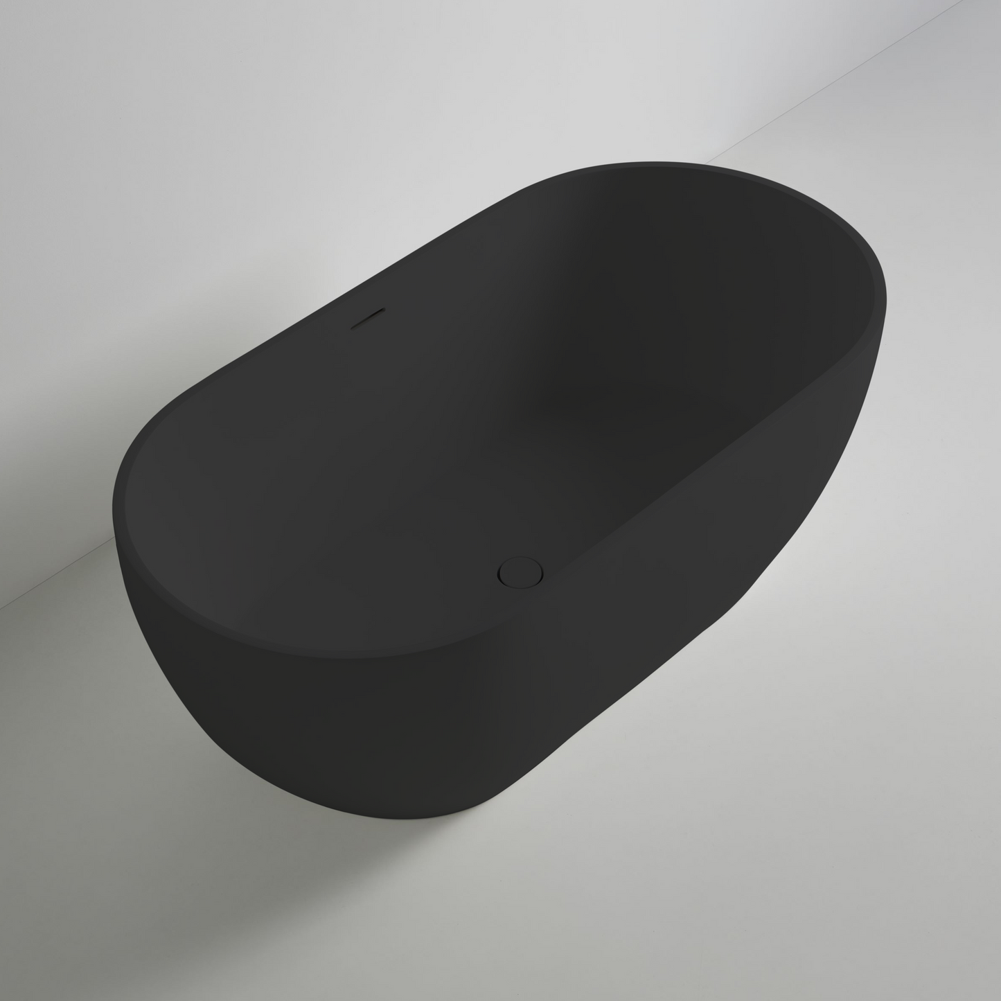 Freistehende Mineralguss Badewanne Luma Schwarz – Modernes Design und Langlebigkeit