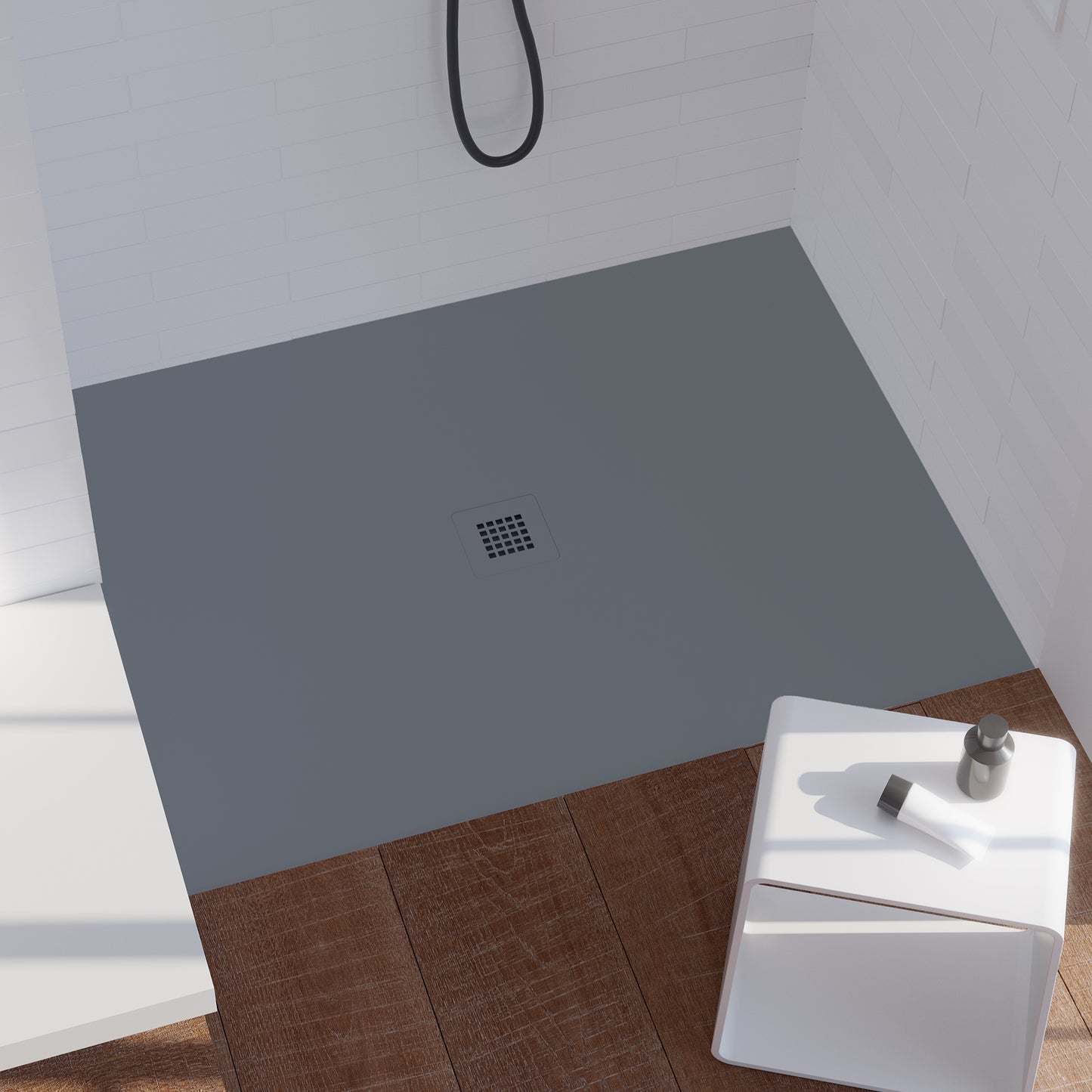 Mineralguss Duschwanne Arena Central Kollektion – Mittiger Ablauf – Rutschfest und Langlebig