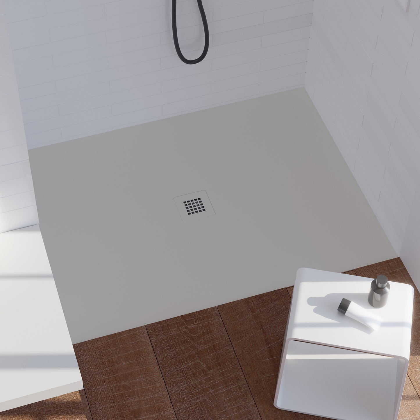 Mineralguss Duschwanne Arena Central Kollektion – Mittiger Ablauf – Rutschfest und Langlebig