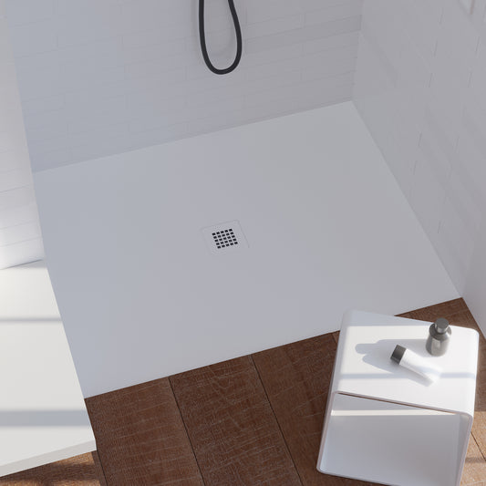 Mineralguss Duschwanne Arena Central Kollektion – Mittiger Ablauf – Rutschfest und Langlebig