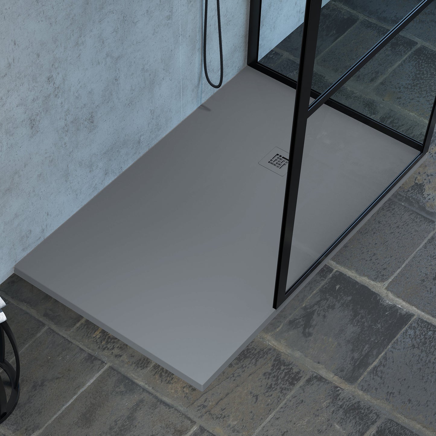 Mineralguss Duschwanne Arena Classic Kollektion – Mittiger Ablauf – Rutschfest und Langlebig