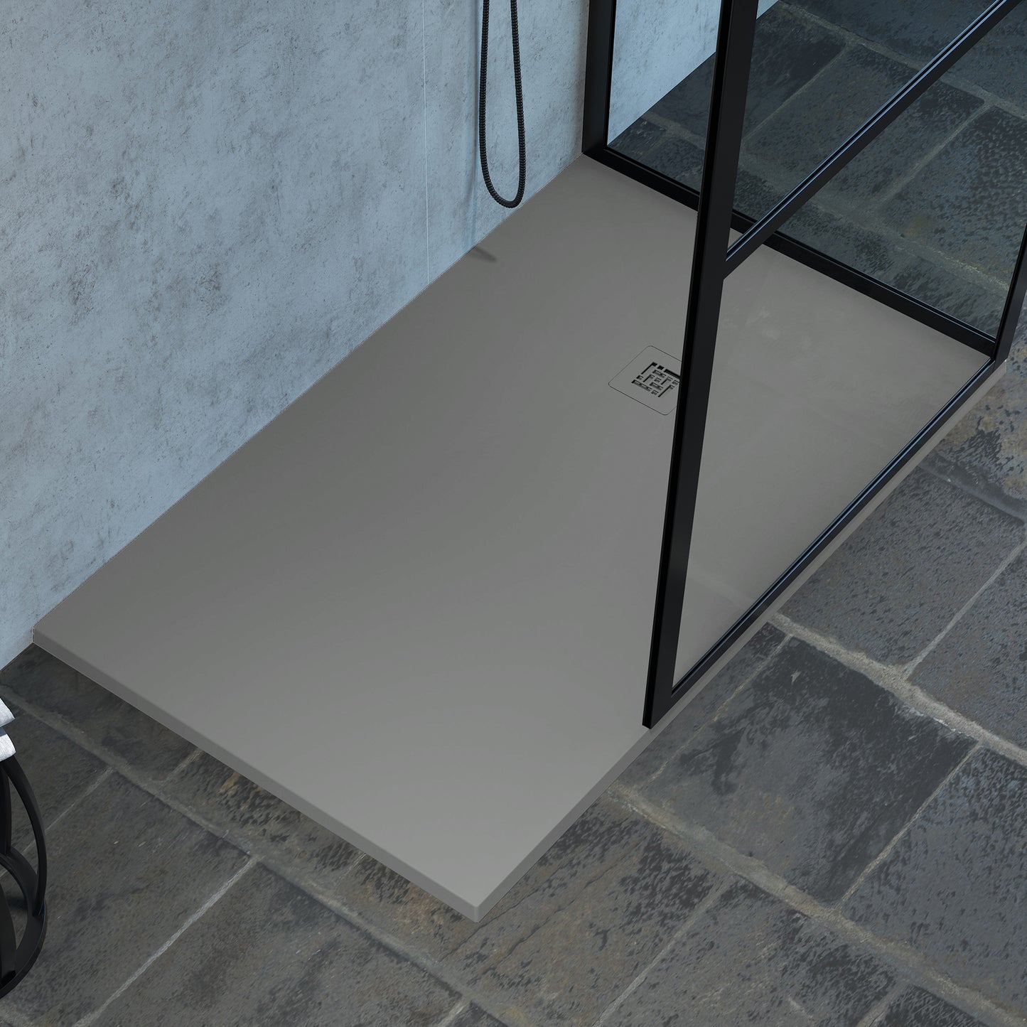 Mineralguss Duschwanne Arena Classic Kollektion – Mittiger Ablauf – Rutschfest und Langlebig