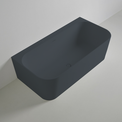 Wandmontierte Mineralguss Badewanne Eos Grau 7015 – 167 x 86 x 50 cm – Modernes Design und Langlebigkeit