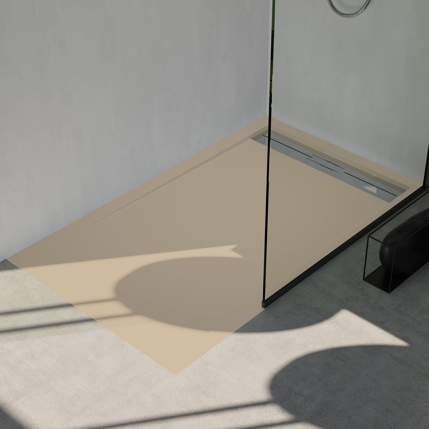 Mineralguss Duschwanne Arena Luxe Kollektion – Frontaler Ablauf – Rutschfest und Langlebig