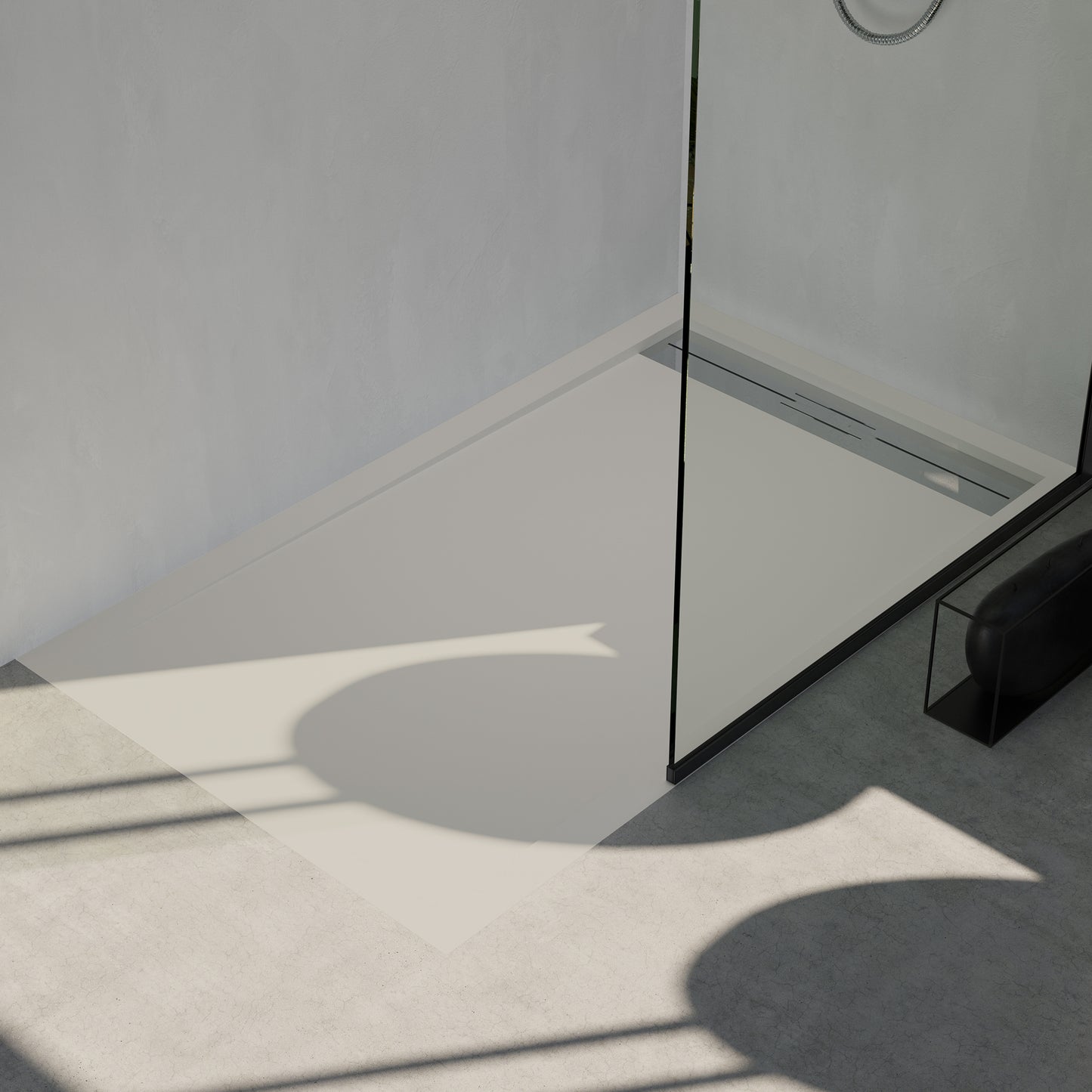 Mineralguss Duschwanne Arena Luxe Kollektion – Frontaler Ablauf – Rutschfest und Langlebig