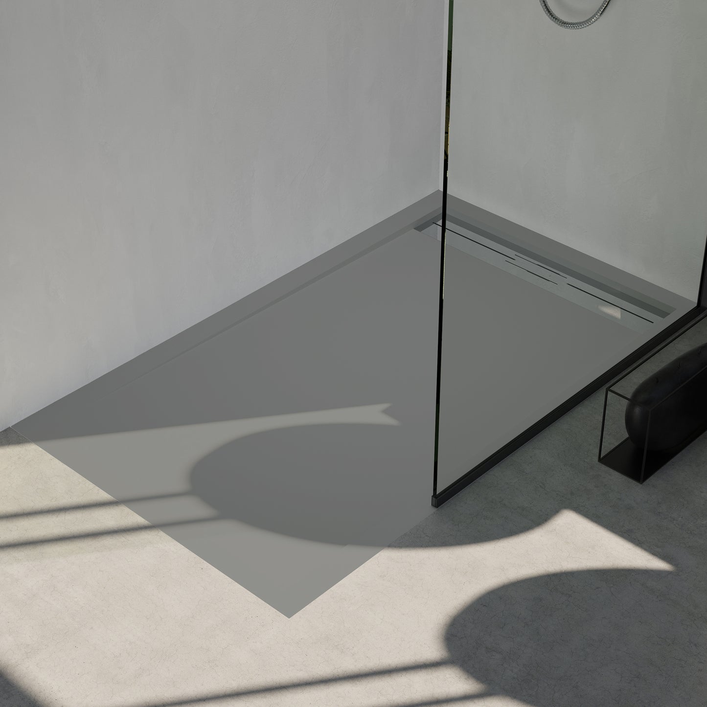 Mineralguss Duschwanne Arena Luxe Kollektion – Frontaler Ablauf – Rutschfest und Langlebig