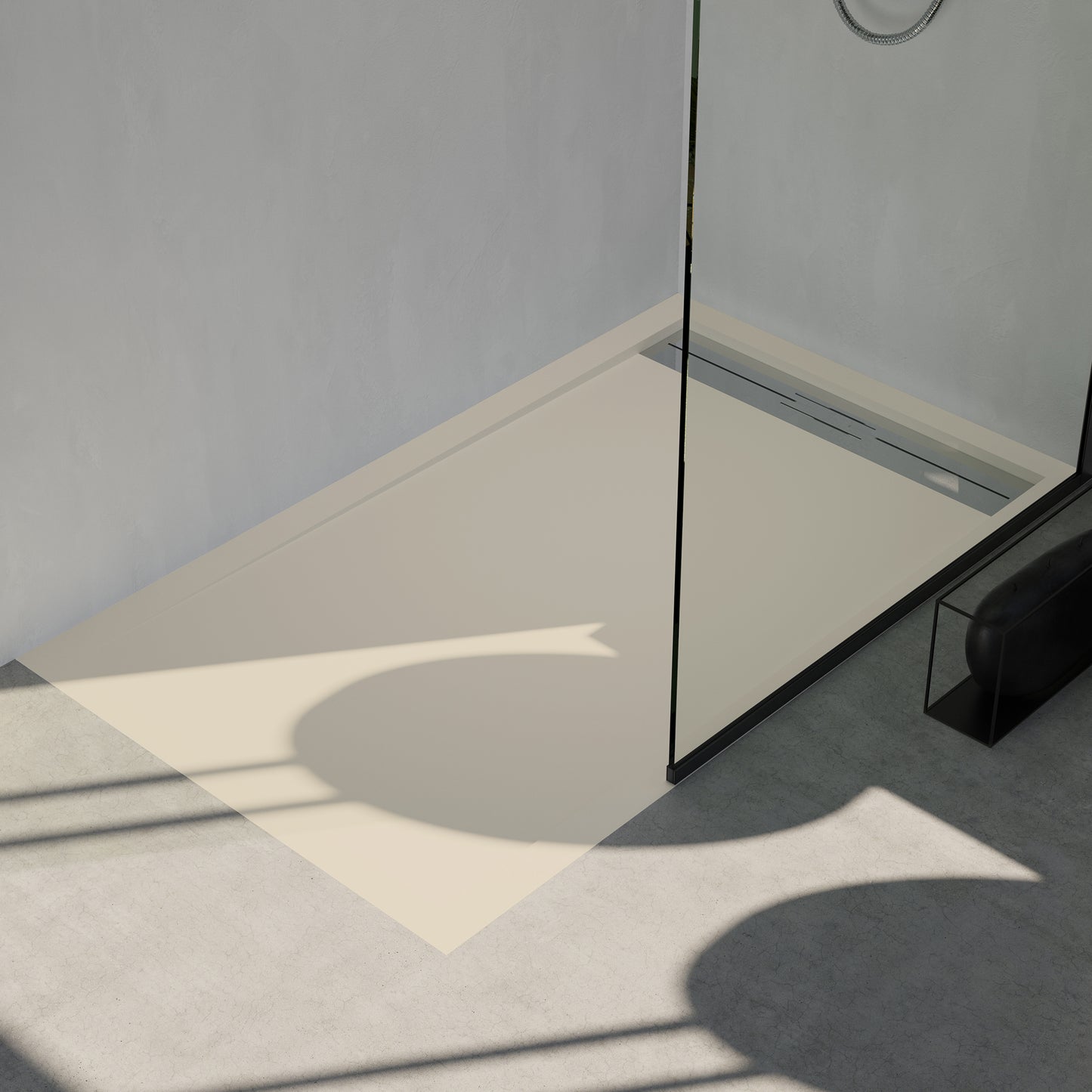 Mineralguss Duschwanne Arena Luxe Kollektion – Frontaler Ablauf – Rutschfest und Langlebig