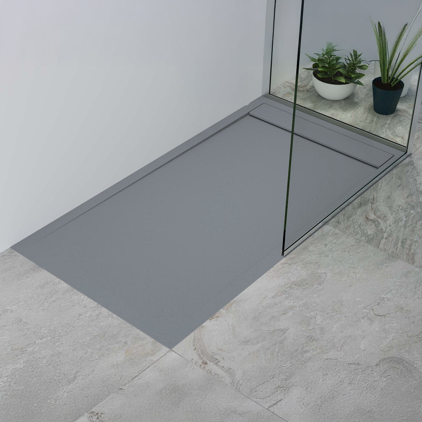 Mineralguss Duschwanne Arena Luxe Kollektion – Frontaler Ablauf – Rutschfest und Langlebig