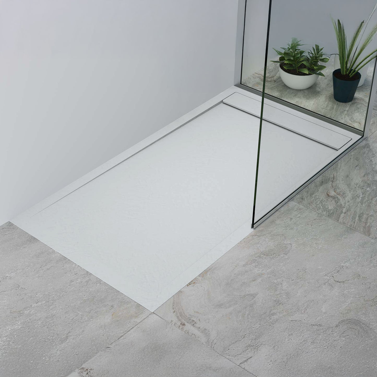 Mineralguss Duschwanne Arena Luxe Kollektion – Frontaler Ablauf – Rutschfest und Langlebig