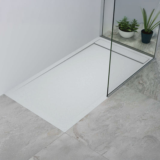 Mineralguss Duschwanne Arena Luxe Kollektion – Frontaler Ablauf – Rutschfest und Langlebig