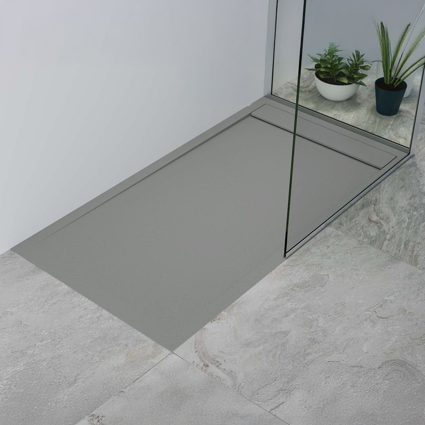 Mineralguss Duschwanne Arena Luxe Kollektion – Frontaler Ablauf – Rutschfest und Langlebig