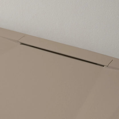 Mineralguss Duschwanne Stone Vera Sand – Frontaler Verdeckter Ablauf – Rutschfest und Langlebig