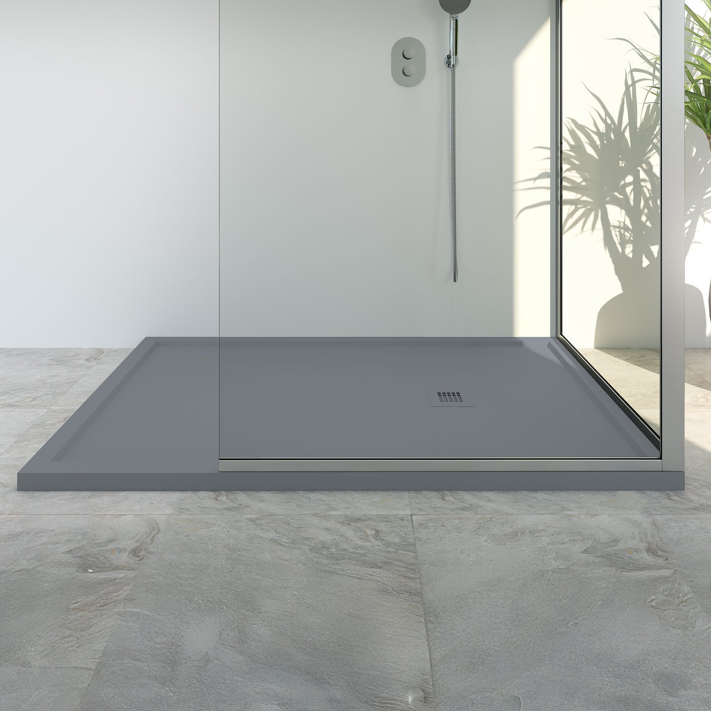 Mineralguss Duschwanne Arena Struct Kollektion – Seitlicher Ablauf – Rutschfest und Langlebig