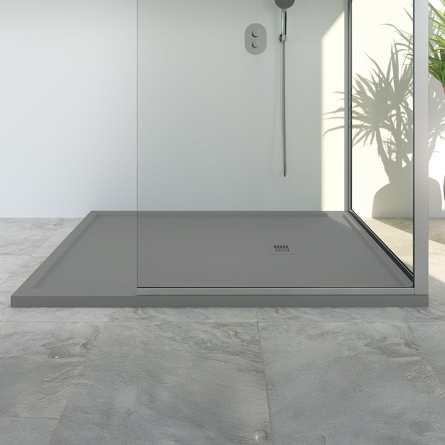 Mineralguss Duschwanne Arena Struct Kollektion – Seitlicher Ablauf – Rutschfest und Langlebig