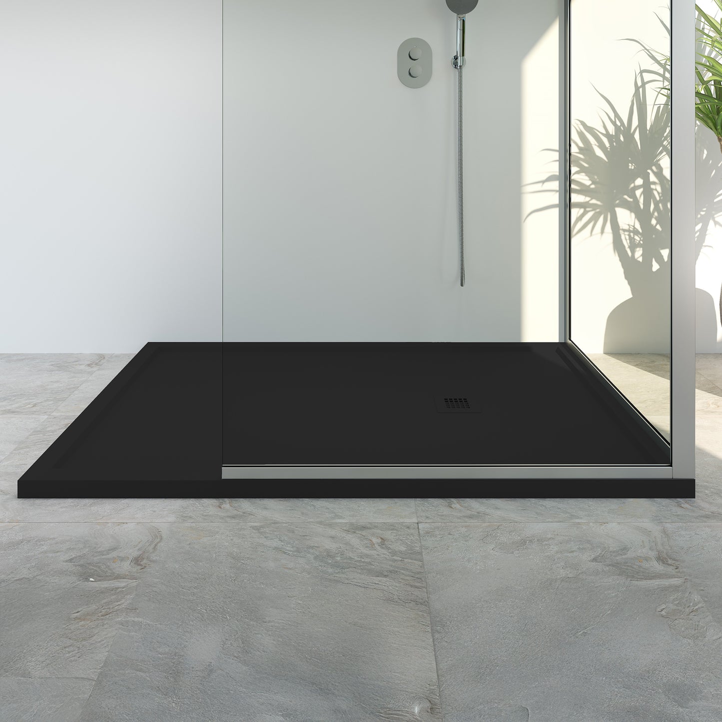 Mineralguss Duschwanne Arena Struct Kollektion – Seitlicher Ablauf – Rutschfest und Langlebig